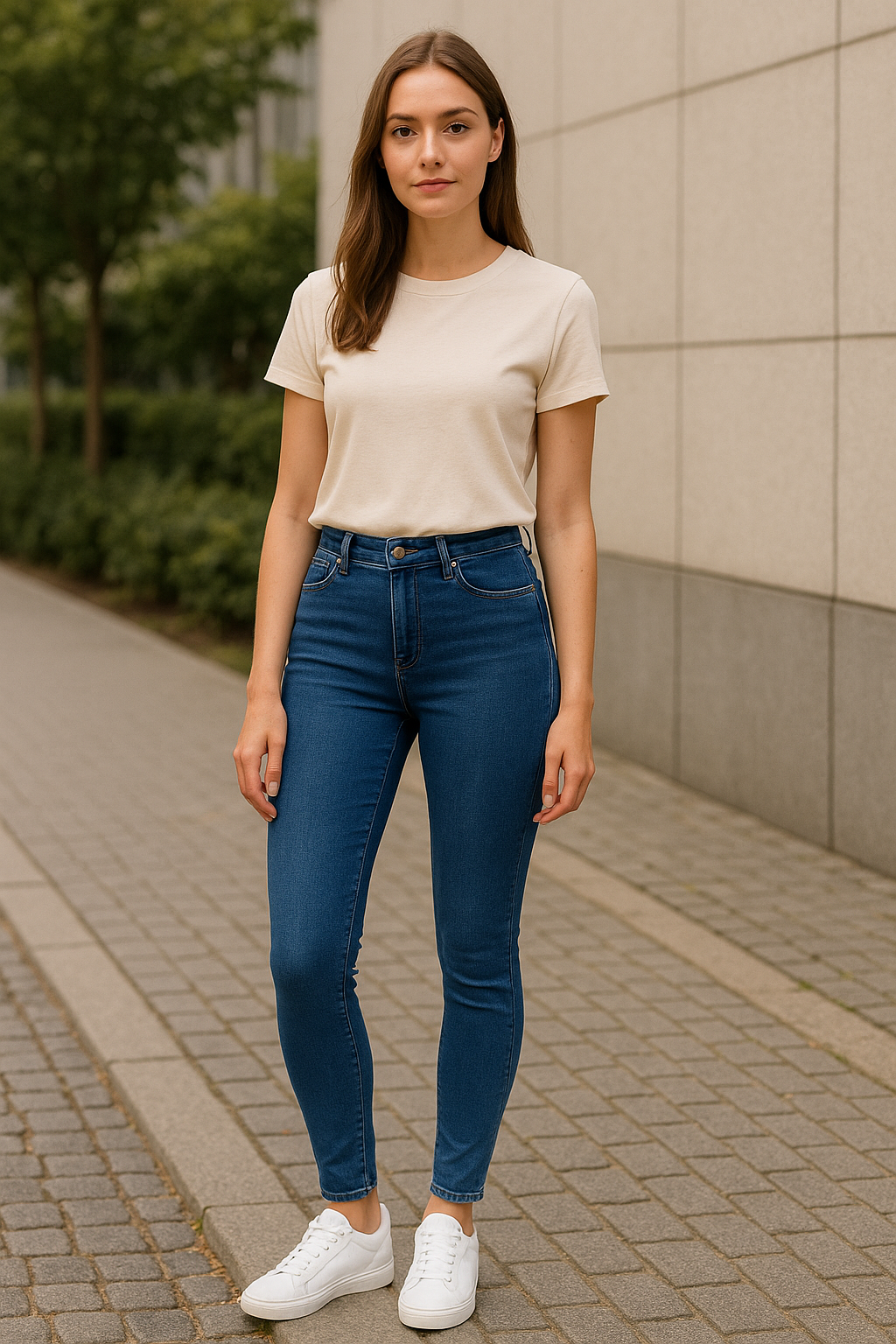 Emma Jeansy Damskie z Wysokim Stanem – Elastyczny Denim, Dopasowany Krój i Codzienny Komfort