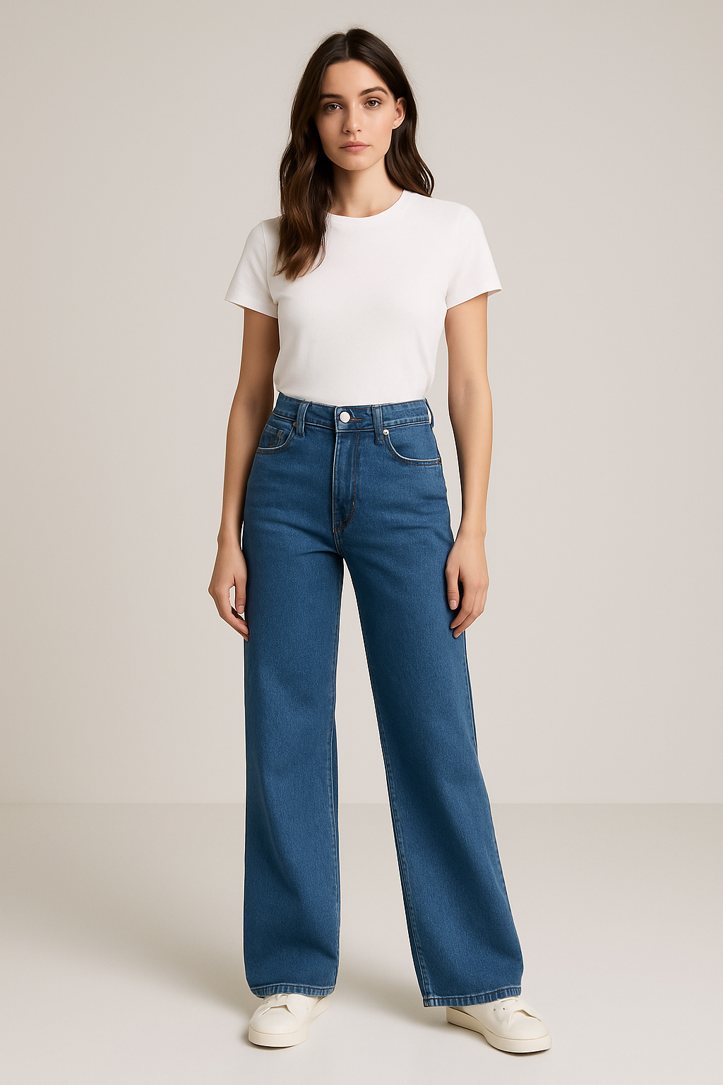 Clara Jeansy Damskie Wide-Leg – Wysokiej Jakości Denim, Elegancki Styl i Wygodny Krój